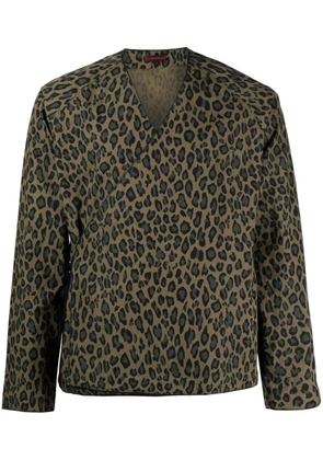 CLOT leopard-print cotton-blend kimono - Neutrals