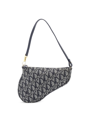Christian Dior Pre-Owned Vintage Saddle Bag Diorissimo Canvas Mini clutch bag - Blue