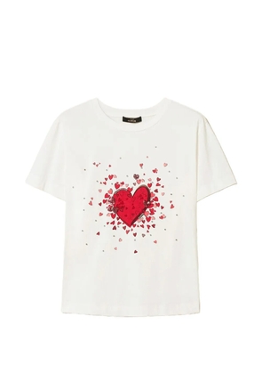 TWINSET heart-print rhinestone T-shirt - White