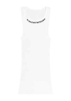 Chrome Hearts logo ribbed tank - White