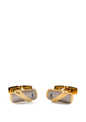 Saint Laurent Pre-Owned 1990s rectangular-shape cuff-links - Gold
