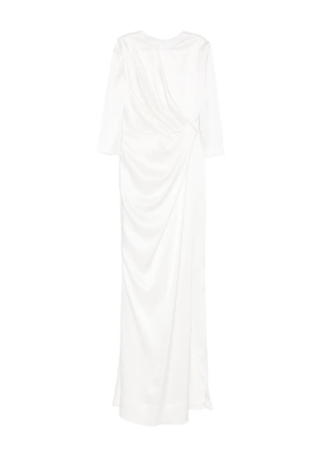 SILK LOVE & LACE Zina draped maxi dress - White