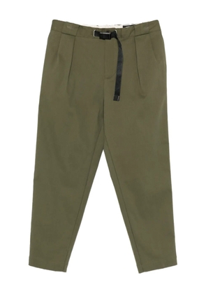 White Sand pleated twill straight-leg trousers - Green