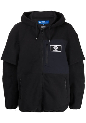 Anrealage logo patch zip-up hoodie - Black