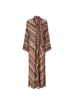 Missoni long sleeved dress - Brown