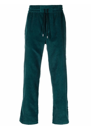 Just Don checked-stripe corduroy trousers - Green