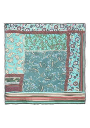 Bimba y Lola paisley floral silk scarf - Blue
