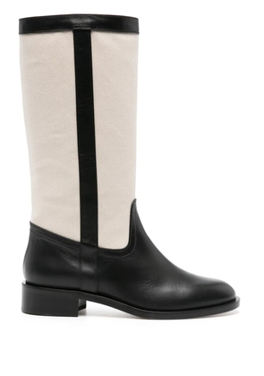 Scarosso Tess panelled canvas boots - Neutrals