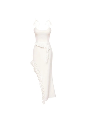 POST MERIDIEM ruffled midi dress - White