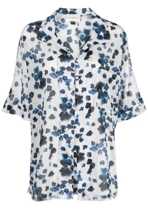 Emporio Armani Mare abstract-print cotton shirt - Blue