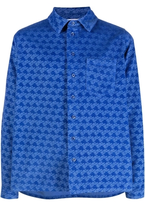 ERL all-over logo print corduroy shirt - Blue