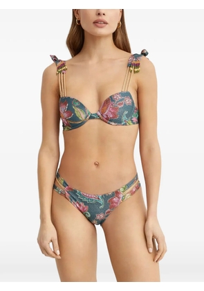 Del Maar Ceiri floral-print bikini top - Green