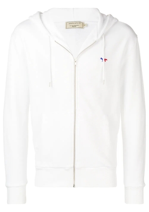 Maison Kitsuné Fox zip up hoodie - White
