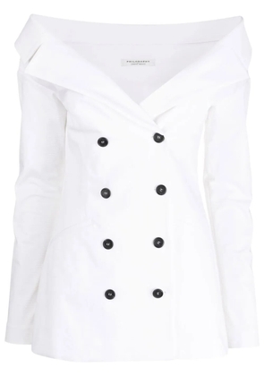 Philosophy Di Lorenzo Serafini off-shoulder double-breasted blazer - White