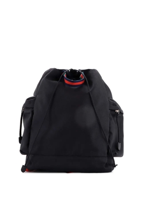 Gucci Pre-Owned Animalier Web Drawstring Techno Canvas Large backpack - Black