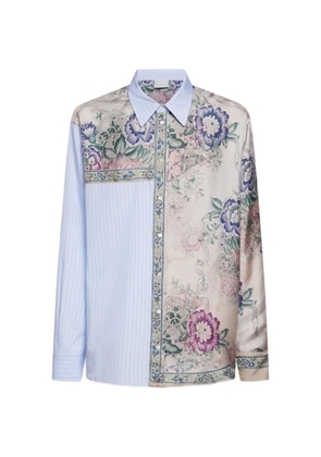Pierre-Louis Mascia Aloe floral striped shirt - Blue
