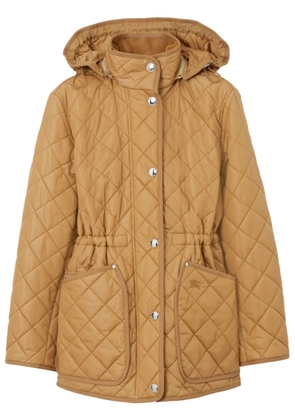 Burberry diamond-quilted hooded jacket - Neutrals