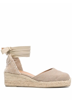Castañer lace-up wedge espadrilles - Neutrals