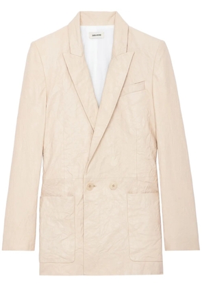 Zadig&Voltaire peak-lapel leather blazer - Neutrals