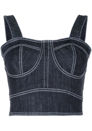 Lethicia Bronstein Ana cropped denim top - Blue