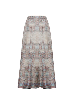 Pierre-Louis Mascia Aloe A-line printed midi skirt - Neutrals