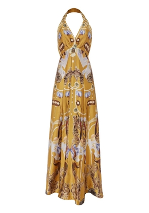 Temperley London graphic-print maxi dress - Yellow