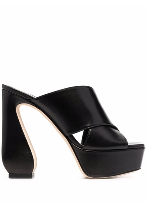 Si Rossi 90mm platform leather mules - Black