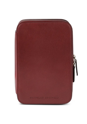 Brunello Cucinelli Burnished calfsin glasses organizer - Red