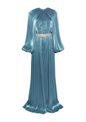 Costarellos Jazmin embellished-pleated maxi dress - Blue