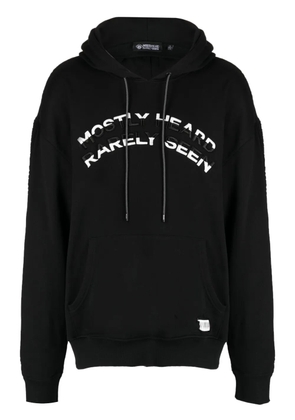 Mostly Heard Rarely Seen logo-embossed cotton hoodie - Black