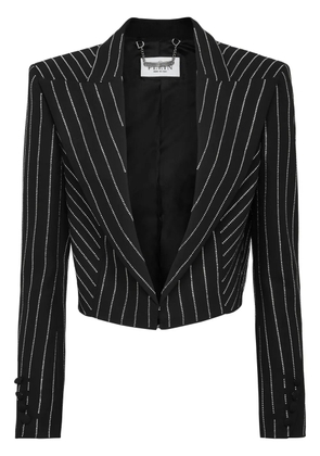 Philipp Plein Cady crystal-embellished cropped blazer - Black
