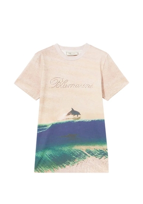 Blumarine print embroidered T-shirt - Neutrals