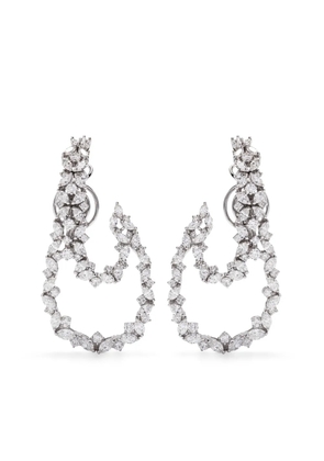 Yeprem 18kt white gold hoop diamond earrings - Silver