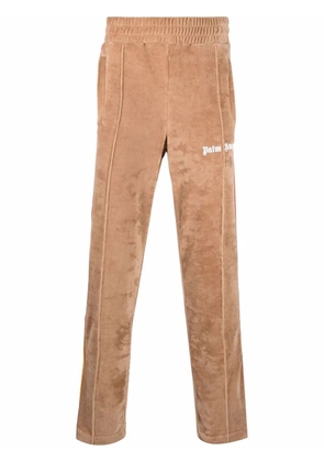 Palm Angels side stripe embroidered-logo track pants - Brown