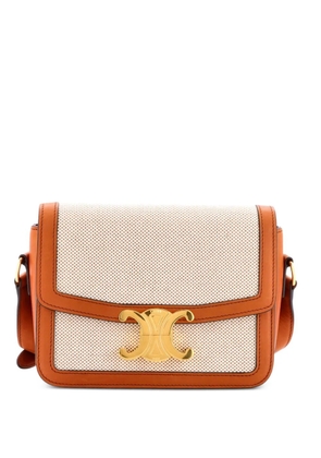 Celine Pre-Owned Triomphe Shoulder Bag Canvas with Leather Teen crossbody bag - Brown