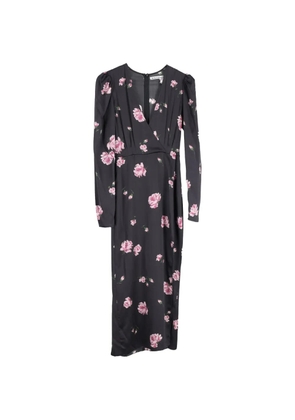 Reformation floral-print long-sleeve midi dress - Black