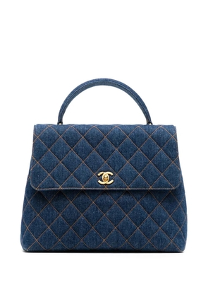 CHANEL Pre-Owned 1997 medium diamond-quilted denim handbag - Black