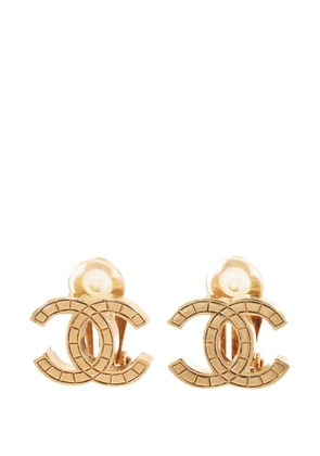 CHANEL Pre-Owned 2003 Gold Plated CC Clip on Earrings costume earrings