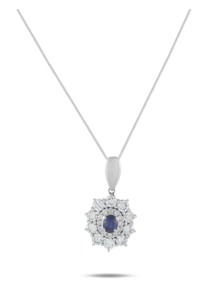 LB Exclusive diamond sapphire pendant necklace - Silver