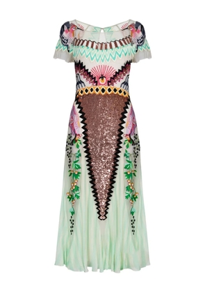 Temperley London Talia embroidered sequin midi dress - Green