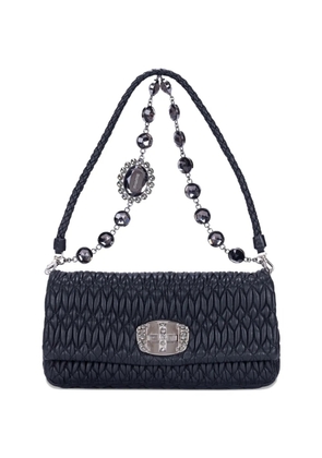 Miu Miu Pre-Owned Iconic Crystal Cloqué Matelassé shoulder bag - Black