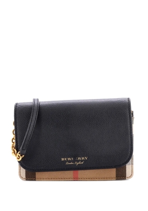 Burberry Pre-Owned Hampshire Wallet on Chain Leather and House Check Canvas crossbody bag - Black