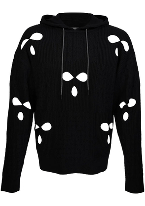 Mostly Heard Rarely Seen knitted cut-out hoodie - Black