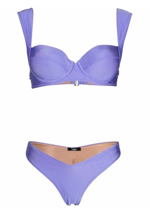 Noire Swimwear shine finish bikini set - Purple