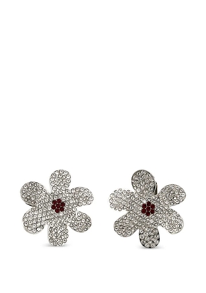 Marni flower-shape crystal earrings - Silver