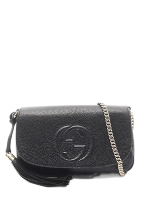 Gucci Pre-Owned interlocking G chain leather shoulder bag - Black