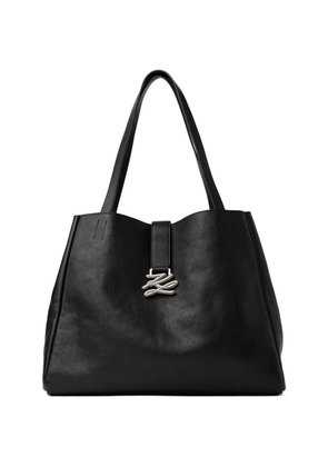 Karl Lagerfeld large K/Autograph leather tote bag - Black