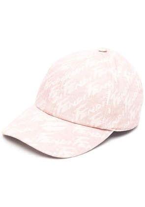 FENDI logo-print cap - Pink
