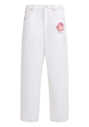 Marni appliquéd tapered jeans - White