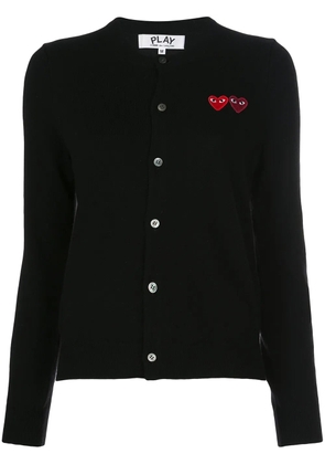 Comme Des Garçons Play double heart-patch knit cardigan - Black